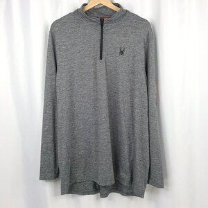 SPYDER Active ProW=B 1/4 Zip Pullover Men's Size XXL Gray Lightweight Base Layer